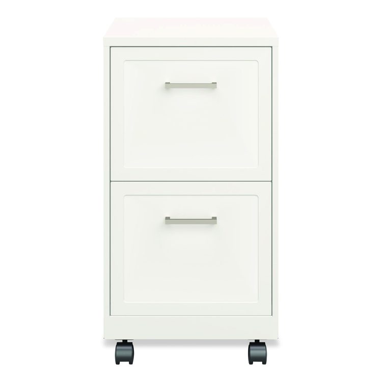 Two-Drawer Mobile Vertical File, 2 Letter-Size File Drawers, 14.25 x 18 x 26.7, Pearl White