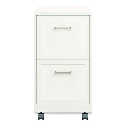 Two-Drawer Mobile Vertical File, 2 Letter-Size File Drawers, 14.25 x 18 x 26.7, Pearl White