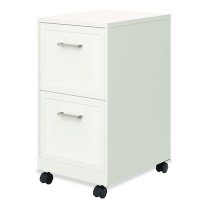 Two-Drawer Mobile Vertical File, 2 Letter-Size File Drawers, 14.25 x 18 x 26.7, Pearl White