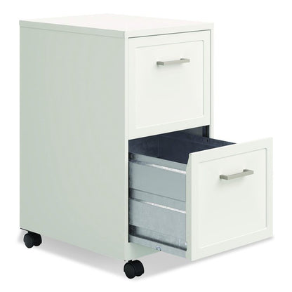 Two-Drawer Mobile Vertical File, 2 Letter-Size File Drawers, 14.25 x 18 x 26.7, Pearl White