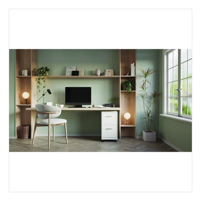 Two-Drawer Mobile Vertical File, 2 Letter-Size File Drawers, 14.25 x 18 x 26.7, Pearl White