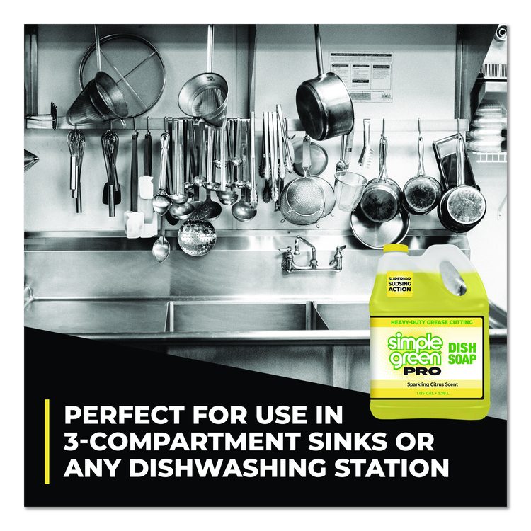 Pro Dish Soap, Sparkling Citrus Scent, 1 gal Bottle, 4/Carton