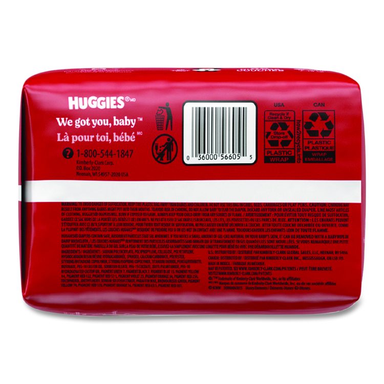 Little Movers HuggFit 360 Degree, Size 3, 16 lbs to 28 lbs, Disney Design, 26 Diapers/Pack, 4 Packs/Carton