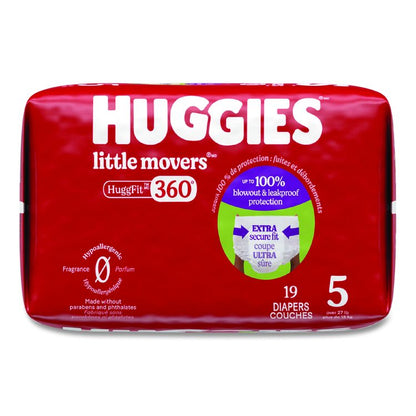 Little Movers HuggFit 360 Degree, Size 5, Over 27 lbs, Disney Design, 19 Diapers/Pack, 4 Packs/Carton
