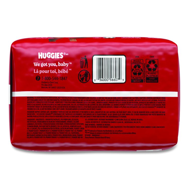 Little Movers HuggFit 360 Degree, Size 5, Over 27 lbs, Disney Design, 19 Diapers/Pack, 4 Packs/Carton