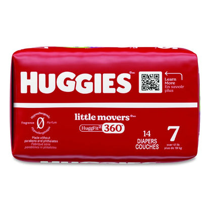 Little Movers HuggFit 360 Degree, Size 7, Over 41 lbs, Disney Design, 14 Diapers/Pack, 4 Packs/Carton