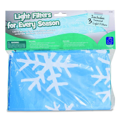 Fluorescent Light Filter Covers, Rectangular, Seasonal Designs, Blue, 3 Covers