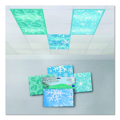 Fluorescent Light Filter Covers, Rectangular, Seasonal Designs, Blue, 3 Covers