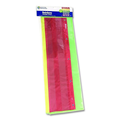 Rainbow Pocket Chart, 10 Pockets, 33.5" w x 42" h, Assorted Colors