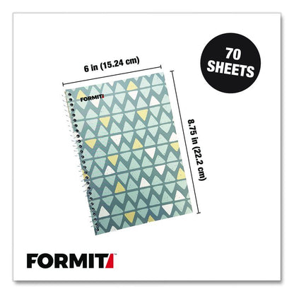 Notebook, Triangle Pattern, 1-Subject, Wide/Legal Rule, Blue/Yellow/Light Blue, (70) 8.75 x 6 Sheets