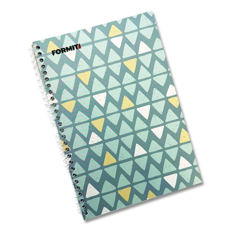 Notebook, Triangle Pattern, 1-Subject, Wide/Legal Rule, Blue/Yellow/Light Blue, (70) 8.75 x 6 Sheets