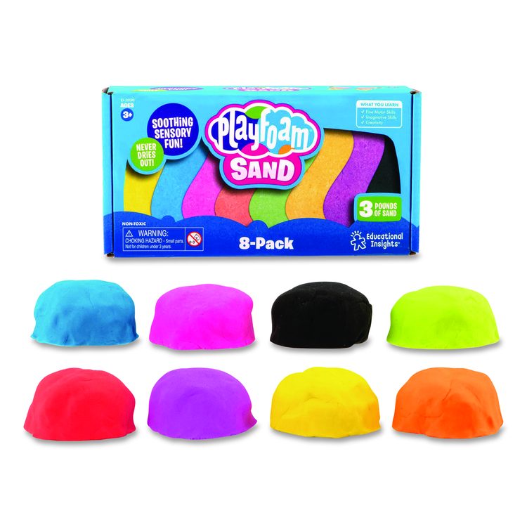 Playfoam Sand, Ages 3 to 12, Eight Assorted Color 6 oz Packs