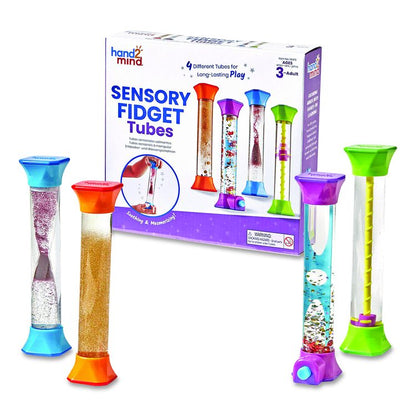 Sensory Fidget Tubes, Ages 3 and Up, Assorted Colors, 4 Pieces
