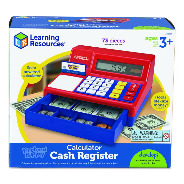 Pretend and Play Calculator Cash Register, Grades Pre-K to 2, 73 Pieces