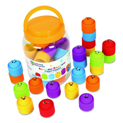 Rainbow Emotion Fidget Popper Classroom Set, Ages 3 and Up, Assorted Colors, 24 Pieces
