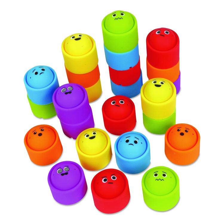 Rainbow Emotion Fidget Popper Classroom Set, Ages 3 and Up, Assorted Colors, 24 Pieces