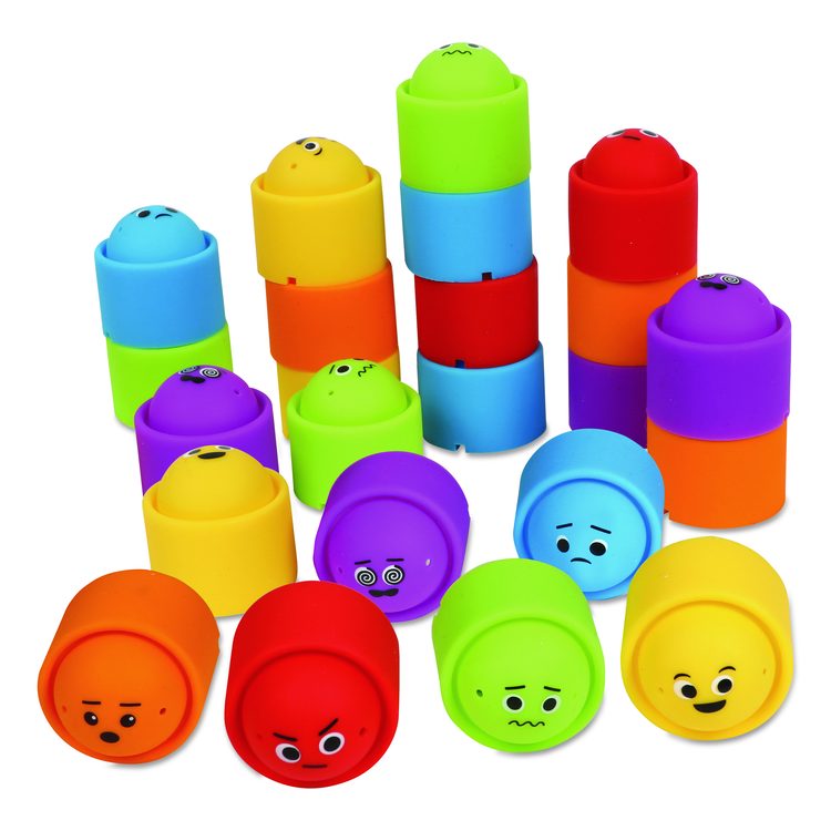 Rainbow Emotion Fidget Popper Classroom Set, Ages 3 and Up, Assorted Colors, 24 Pieces