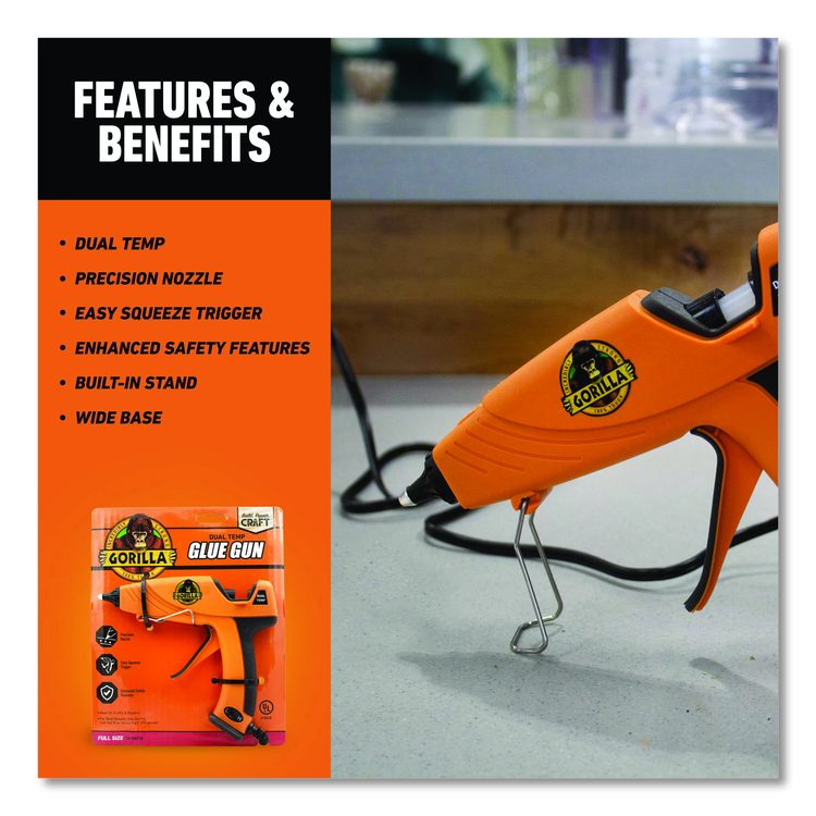 Dual Temp Hot Glue Gun, Orange/Black
