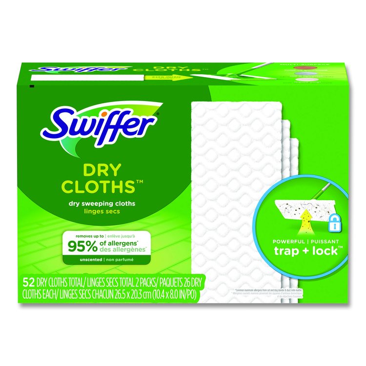 Dry Refill Cloths, 10.4 x 8, White, 52/Box, 3 Boxes/Carton