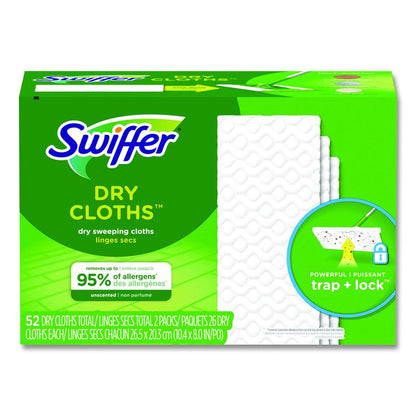 Dry Refill Cloths, 10.4 x 8, White, 52/Box, 3 Boxes/Carton