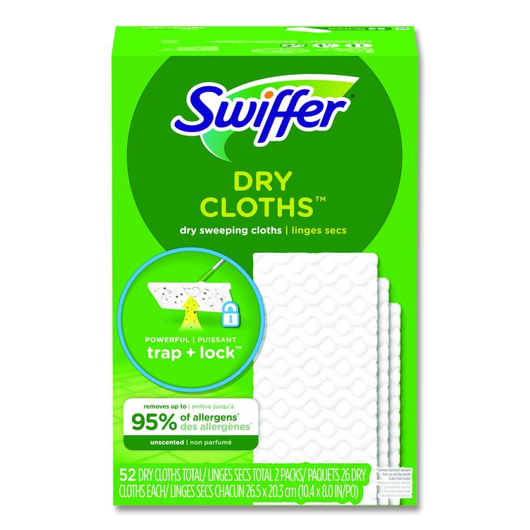 Dry Refill Cloths, 10.4 x 8, White, 52/Box, 3 Boxes/Carton