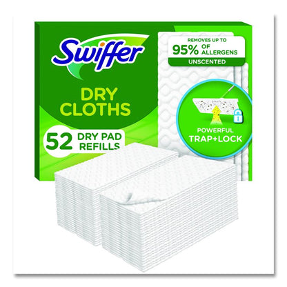 Dry Refill Cloths, 10.4 x 8, White, 52/Box, 3 Boxes/Carton