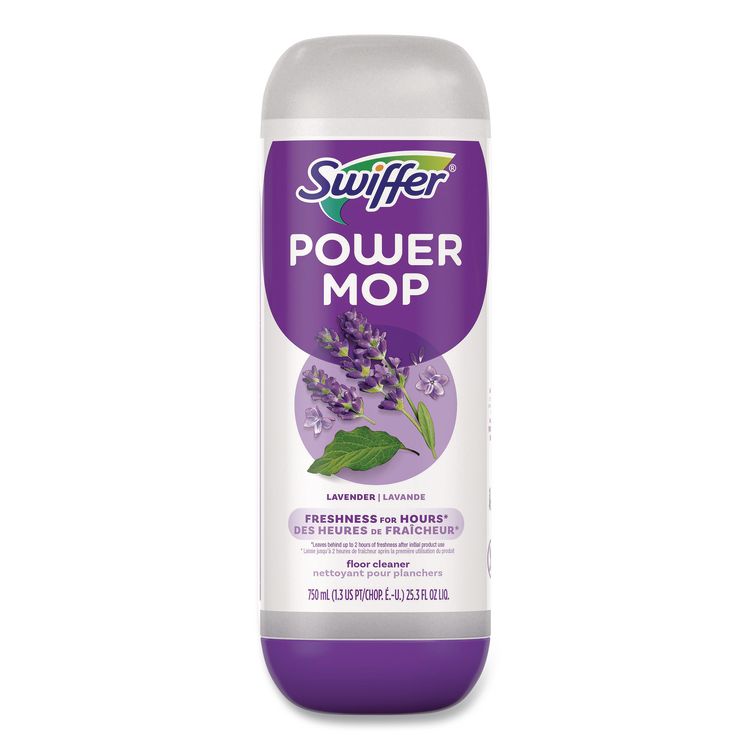 PowerMop Cleaning Solution and Pads Refill Pack, Lavender Scent, 25.3 oz Bottle and 5 Pads per Pack, 4 Packs/Carton