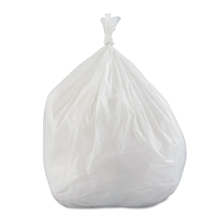 Low-Density Commercial Can Liners, 30 gal, 0.7 mil, 30" x 36", White, Interleaved Roll, 25 Bags/Roll, 8 Rolls/Carton