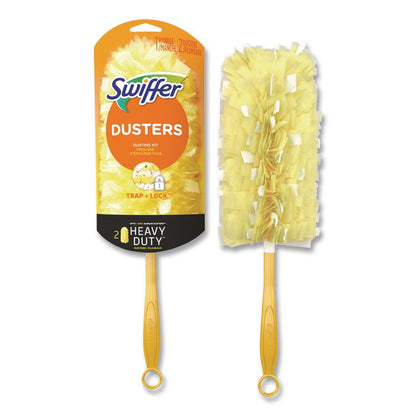 Heavy Duty Dusters Starter Kit, 6" Handle with Two Disposable Dusters, 4 Kits/Carton