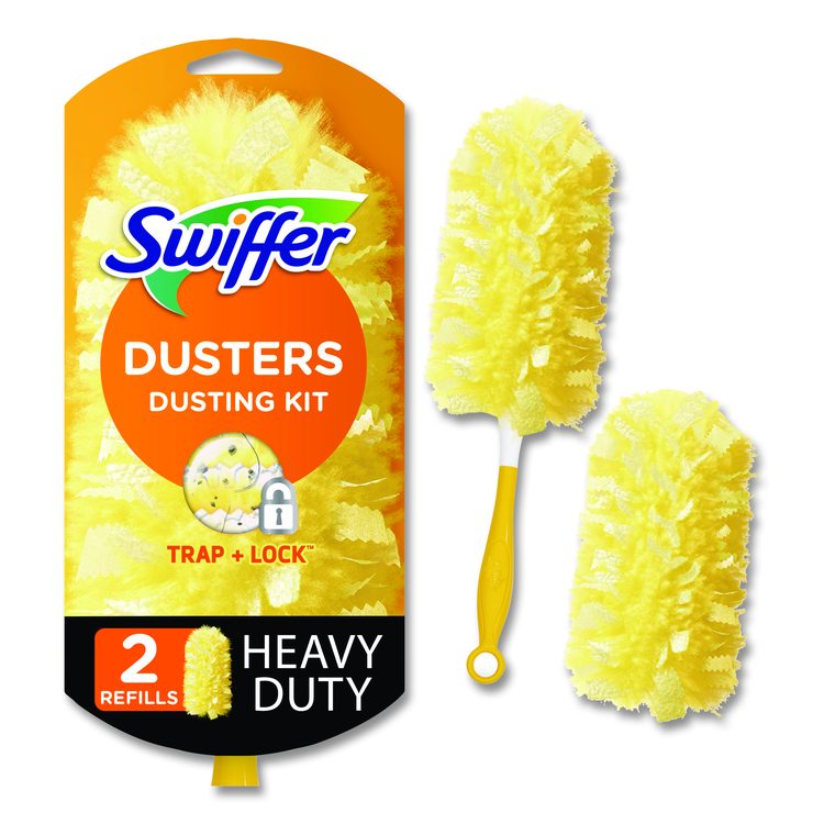 Heavy Duty Dusters Starter Kit, 6" Handle with Two Disposable Dusters, 4 Kits/Carton