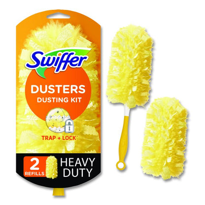 Heavy Duty Dusters Starter Kit, 6" Handle with Two Disposable Dusters, 4 Kits/Carton