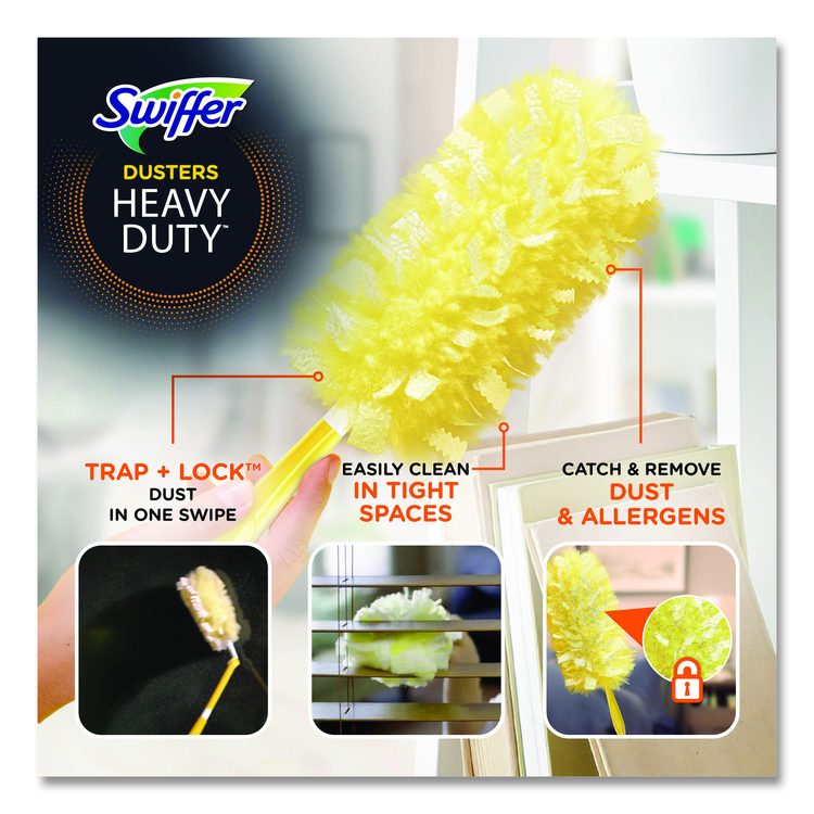 Heavy Duty Dusters Starter Kit, 6" Handle with Two Disposable Dusters, 4 Kits/Carton