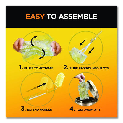 Heavy Duty Dusters Starter Kit, 6" Handle with Two Disposable Dusters, 4 Kits/Carton