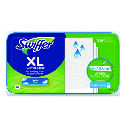 Max/XL Wet Refill Cloths, 16.5 x 9, White, 12/Tub, 6 Tubs/Carton