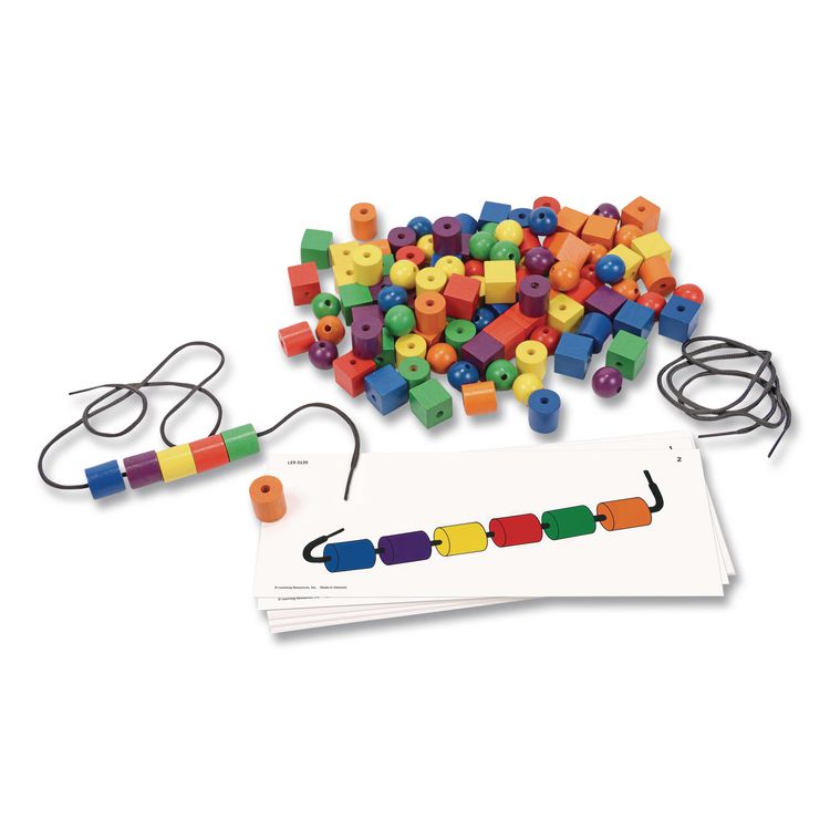 Beads and Pattern Card Set, Grades Pre-K to 2, 130 Pieces