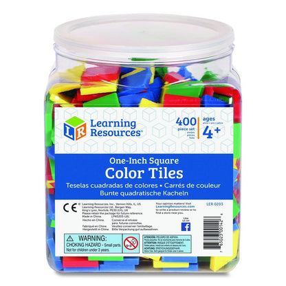 Square Color Tiles, Pre-K to K, 400 Pieces