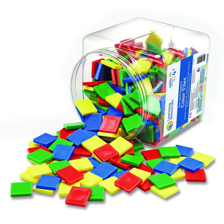 Square Color Tiles, Pre-K to K, 400 Pieces