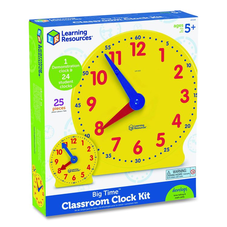 Big Time Classroom Clock Kit, Grades K to 2, 25 Pieces