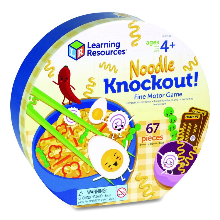Noodle Knockout Fine Motor Game, 1 to 4 Players, Ages 4 and Up, 67 Pieces