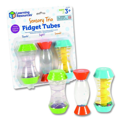 Sensory Trio Fidget Tubes, Ages 3 and Up, Assorted Colors, 3 Pieces