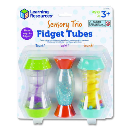 Sensory Trio Fidget Tubes, Ages 3 and Up, Assorted Colors, 3 Pieces
