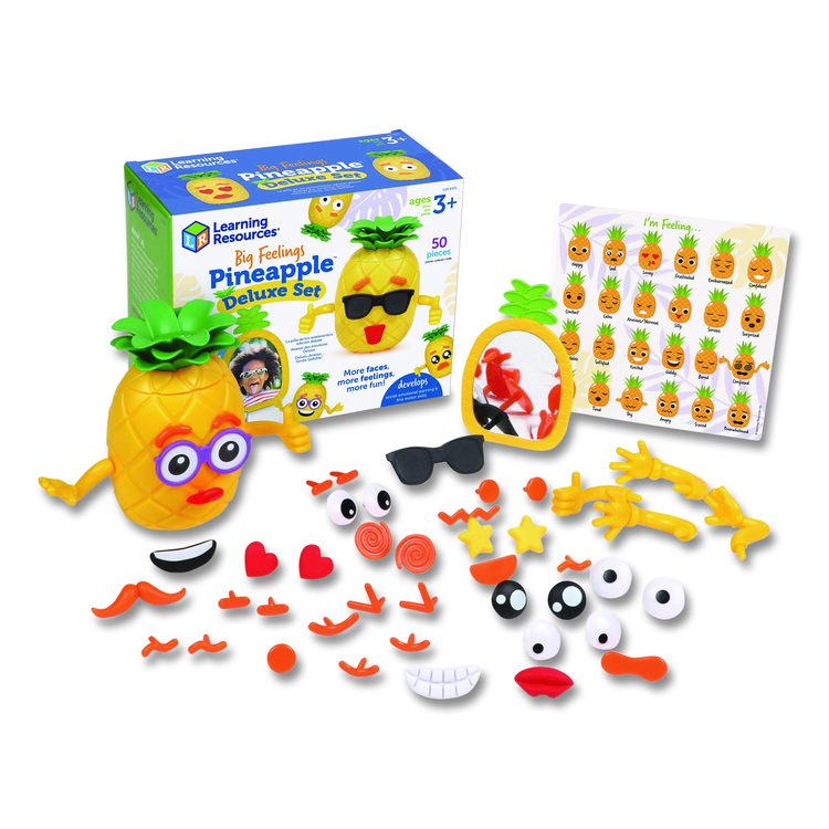 Big Feelings Pineapple Deluxe Set, Ages 3 and Up, Yellow/Green/Orange, 50 Pieces