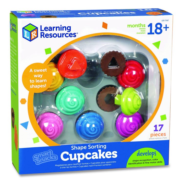 Smart Snacks Shape Sorting Cupcakes, Pre-K, 17 Pieces