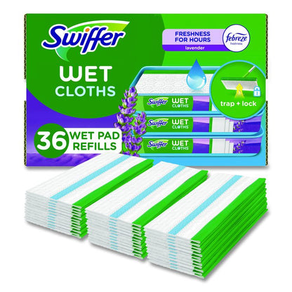 Wet Refill Cloths, 10 x 8, Lavender Vanilla and Comfort, White, 36/Carton
