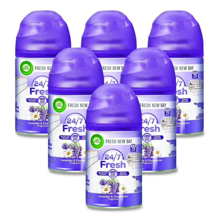 Freshmatic Ultra Automatic Spray Refill, Lavender and Chamomile, 5.89 oz Aerosol Spray, 6/Carton