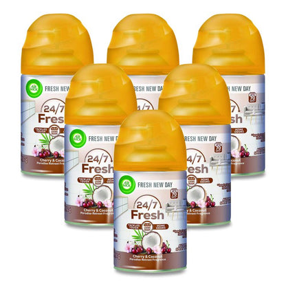 Freshmatic Life Scents Ultra Refill, Cherry and Coconut Paradise Retreat, 5.89 oz Aerosol Spray, 6/Carton
