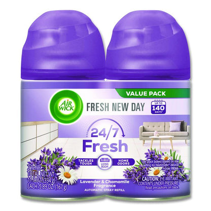 Freshmatic Ultra Spray Refill, Lavender/Chamomile, 5.89 oz Aerosol Spray, 2/Pack, 3 Packs/Carton
