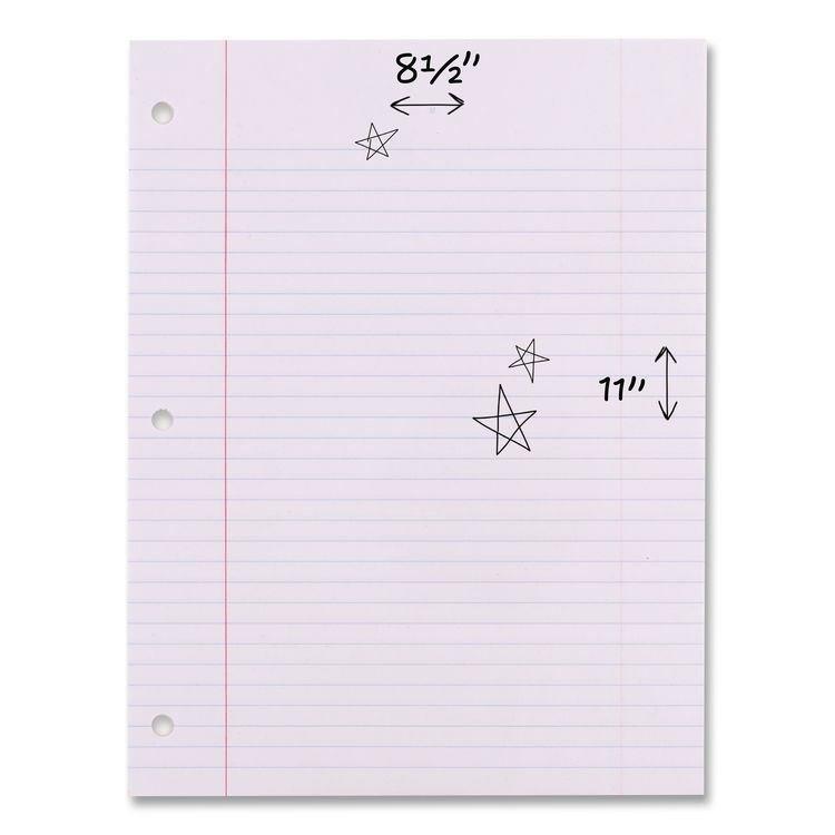 Filler Paper, 3-Hole, 8.5 x 11, College Rule, 200/Pack