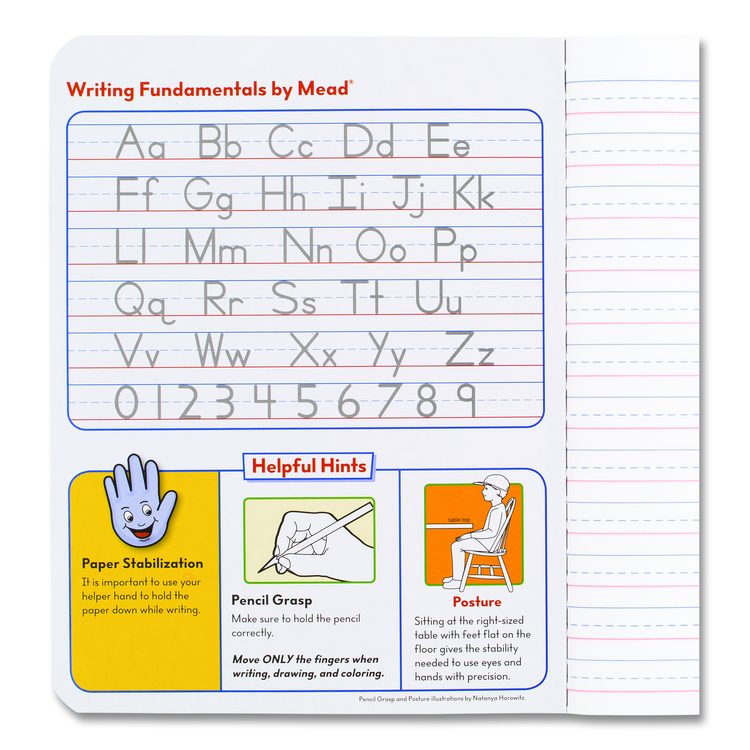 Primary Journal Creative Writing Composition Book, Manuscript Format, Blue/Black/White Cover, (100) 9.75 x 7.5 Sheets