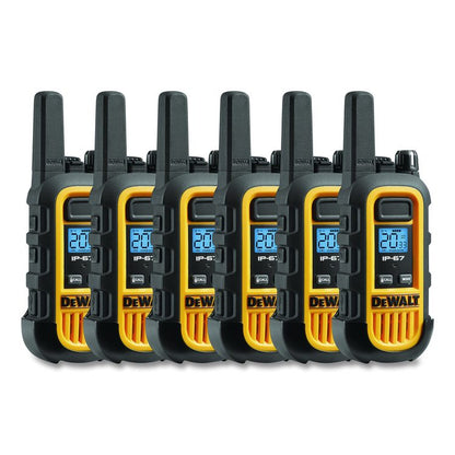 DXFRS300BCH Heavy-Duty Walkie Talkies, 6 Radios, 1 W, 22 Channels